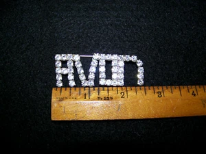 Broche de alfiler de estrás escrito vintage AVON - Imagen 1 de 2