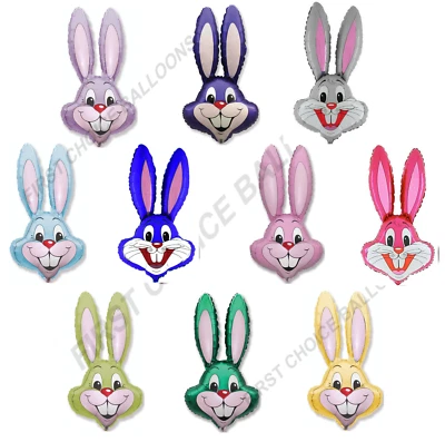 GRABO/FLEXMETAL Bunny Rabbit Balloons - 39" Foil Balloons - EASTER