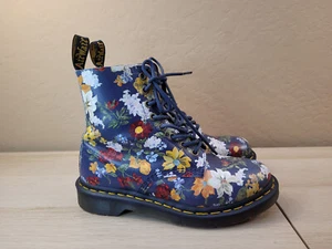 DR MARTENS Doc Martens Darcy Floral 1460 Pascal DF Lace Up Ankle Boots Womens 7 - Picture 1 of 9