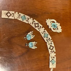 Exquisites unsigniertes Art Deco Kostüm Schmuck Set - Bild 1 von 9