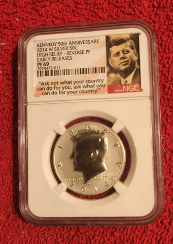 2014 w reverse proof silver Kennedy half dollar NGC PF 69 Early Releases Cover