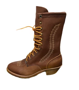 Abilene Boots Men’s Brown 12” Western Packer Boots Soft Round Toe #6046 - Picture 1 of 10