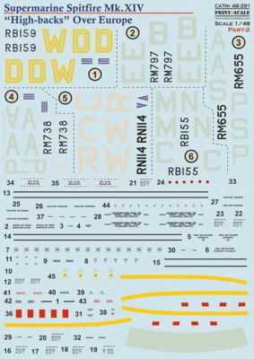 Print Scale 48-291 1:48 Supermarine Spitfire XIV High Backs Part 2 - Image 1 of 3
