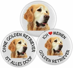 Kühlschrankmagnet - 3er Set - Golden Retriever - Hund Dog Magnet Pin Board Deko - Bild 1 von 2
