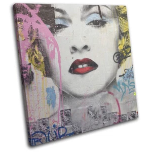 Graffiti Pop Madonna Banksy Street SINGLE CANVAS WALL ART Picture Print - Picture 1 of 1