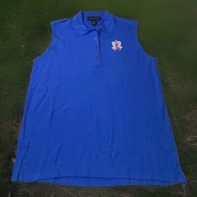 Chaleco Suéter Vintage Años 90 Cross Creek Botón Frontal Cinta Rosa Bordada XL Foto 1 de 4