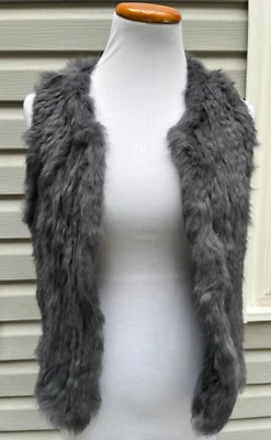 Chaleco 525 AMERICA LUXE Genuino Tejido Piel de Conejo GRIS XS Foto 1 de 4