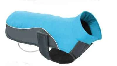 MARKENLOS Hund Winterjacke Wintermantel blau - grau Hundemantel Hundejacke RL 45 - 78 cm