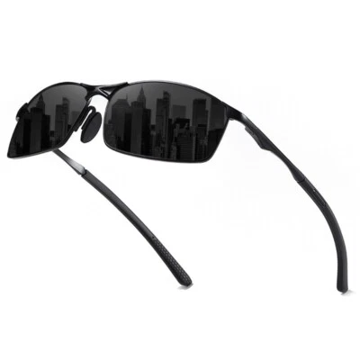 Photochromic Sunglasses Men Ultra Lightweight Rectangular Polarized Glasses - Image 1 of 4