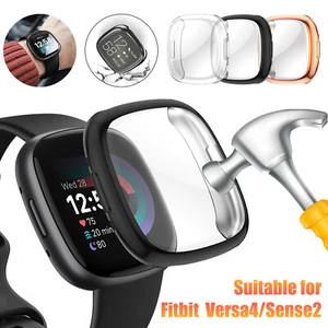 3 Pc Watch Case TPU Screen Cover Protector for Fitbit Versa 4/Sense 2 Smartwatch - Picture 1 of 9