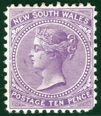 Australia States NSW KEVII (QV) SG361var 10d Violet (1907) *NO WMK*Mint PIBLUE58 - Image 1 of 4