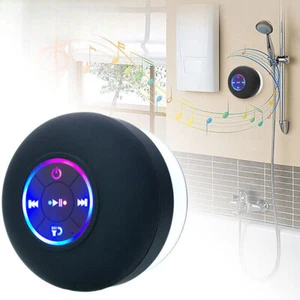 Portable LED Waterproof Suction Wireless Bluetooth Speaker for Shower Bathroom - Picture 1 of 12