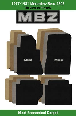 Alfombrillas delanteras y traseras Lloyd Velourtex para Mercedes-Benz 280E 77-81 con apliques MBZ Foto 1 de 4