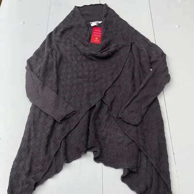 Cárdigan abierto tejido gofre gris carbón Monoreno para mujer talla grande nuevo Foto 1 de 4