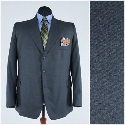 Mens Dark Grey Blazer 52L UK Size Wool Sport Coat Jacket - Image 1 of 4