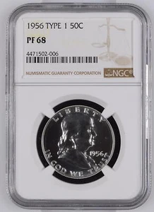 1956 P Half Dollars Franklin NGC PF-68 CAC - Picture 1 of 2