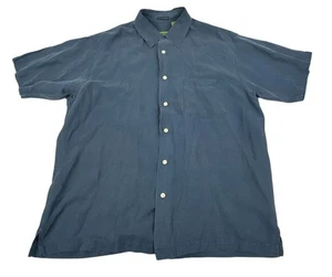 IZOD Blue Silk Blend Tropical Waters Button Down Shirt. Men's - Size L - Picture 1 of 8