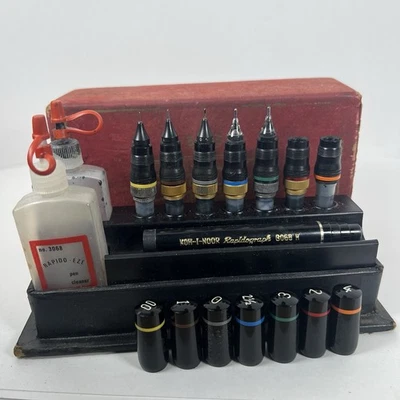 Juego de bolígrafos rapidograph Koh-I-noor vintage n.º 3065-S7 Usado Foto 1 de 4