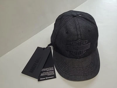 New Harley-Davidson Mens Bar & Shield Black Denim Snapback Hat 97734-23VM NWT - Image 1 of 4