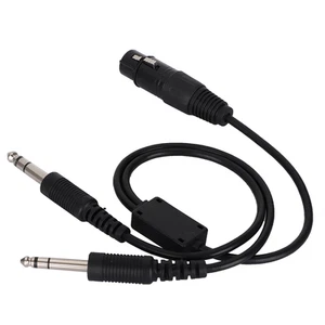 For XLR To GA Dual Plug 5 Pin Headset Adapter Cable Aviation Headphone FY - Afbeelding 1 van 7