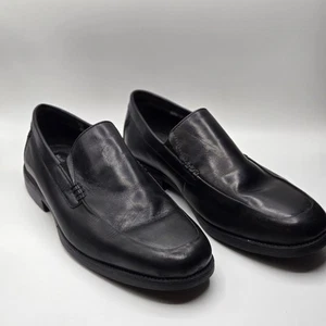 Hush Puppies schwarze Leder Slipper Schuhe Herren Größe 11 EW Halbschuhe gebraucht, in einwandfreiem Zustand - Bild 1 von 8