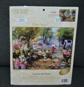 Vtg Candamar Designs Cross Stitch Kit Claire Ruby Coach for Hire Picture #51453 - Picture 1 of 3