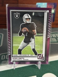 2025 Donruss Geno Smith Purple State Line /500 Raiders - Bild 1 von 2