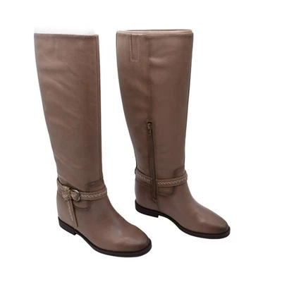 NWOB Lucky Brand Maltet Knee High Boot Size 8M Silver Cloud Summer Haze Leather - Image 1 of 4