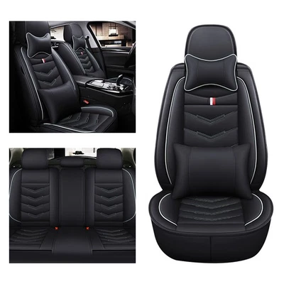 Car Seat Covers for Jaguar 5-Seats Leather Protection Cushion Black white Foto 1 de 4