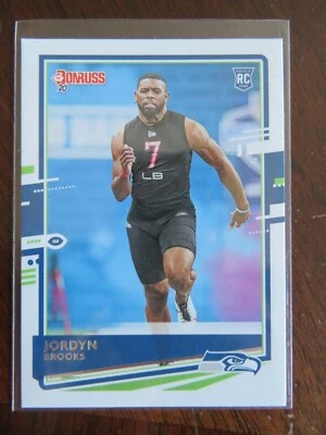 2020 Donruss Football Rookie Card RC Jordyn Brooks Seattle Seahawks NFL - Image 1 of 2