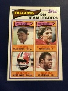 1982 Topps # 271 Team Leaders RICHARDSON, PRIDEMORE, JENKINS, ANDREWS Falcons 