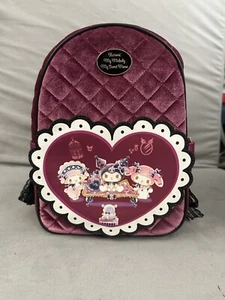 Her Universe Kuromi My Melody & My Sweet Piano Velvet Mini Backpack NWT - Picture 1 of 9
