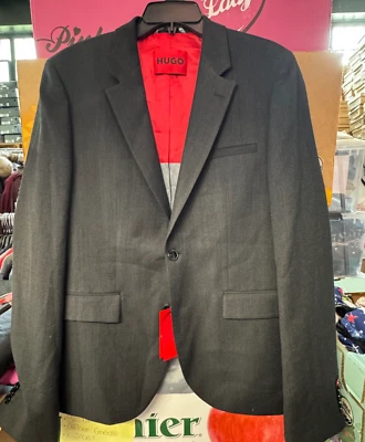 Hugo Boss Men's Modern Fit Wool Jacket COLOR DARK GREY SIZE 38R NEW - Image 1 of 4