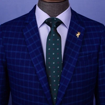 Зеленый бриллианты розовый полый сплетенный галстук мужской официальный дизайнерский роскошный узкий галстук - Изображение 1 из 4