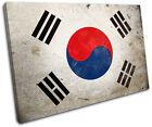 Abstract South Korean Maps Flags SINGLE Leinwand Wand Kunst Bild drucken