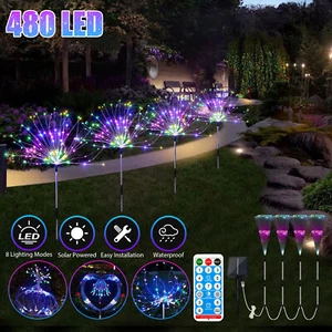 480LED Solar Firework Starburst Fairy Lights Outdoor Path Lawn Garden Decor Lamp - Picture 1 of 9