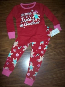 Baby Girls Carter's DREAMING OF A FROSTY CHRISTMAS Pajamas Sz 18 Months NEW NWT - Picture 1 of 4