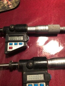 2 each  Mitutoyo Digital Micrometer Head  .00001 - 0.001 cnc Toolmaker machinist - Picture 1 of 5
