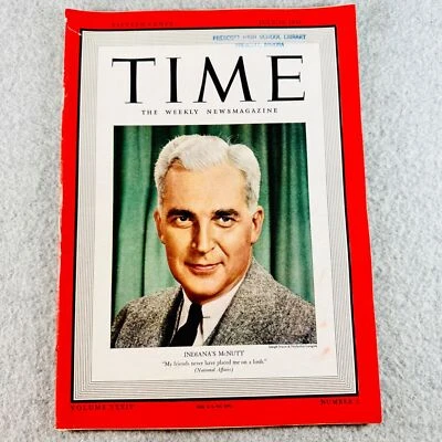 Time Magazine July 10 1939 Paul McNutt Federal Security Agency - Image 1 of 4