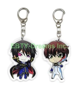 Set of 2 Code Geass Anime Acrylic Keychain Lelouch Lamperouge Suzaku Kururugi v1 - Picture 1 of 2