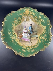 Hermoso Plato de Porcelana Colonial Años 1900 Extra Grande Para Fines de Exhibición Decoración - Imagen 1 de 4