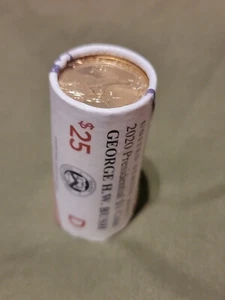 2020 D Presidential George Bush Dollar Münze Münzrolle Stempelglanz - verfügbar - Bild 1 von 1