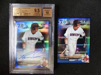 Pavin Smith 2017 1st Bowman Blue 70th Refractor Auto CDA-PS BGS 9.5 ROOKIE 12/70 - Image 1 of 4