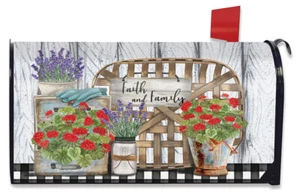 Faith and Family Farmhouse Spring Magnetic Mailbox Cover Standard Briarwood Lane - Picture 1 of 5