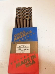 Qty 12- Drill America #10 Cobalt Heavy Duty Drill Bit D/ACO10 Made in USA - Picture 1 of 1