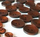 Boutons en bois marron - 25 mm (1 pouce) - 2 trous - boutons ronds en bois à coudre 25 mm