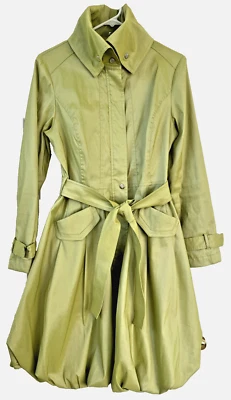 Samuel Dong Sz M Original Shimmering Green Bubble Trench Coat Dress - Image 1 of 4