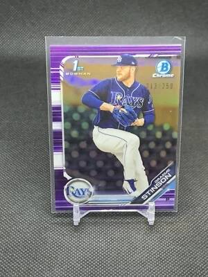 2019 Bowman Draft Graeme Stinson BDC-116 Purple Refractor /250 | Tampa Bay Rays - Image 1 of 2