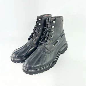 Herren Sperry Schwarz Gold Cup Wasserdicht Leder Ente Stiefel US Größe 7 - Bild 1 von 12
