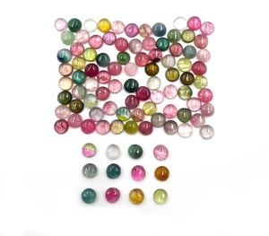 Lote de 30 piedras preciosas sueltas cabujón redondo multiturmalina natural 5 mm 15 CT - Imagen 1 de 6